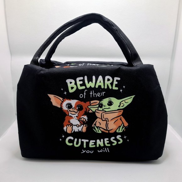 NEW Gizmo & Grogu Baby Yoda Star Wars Lunch Bag Beware Cuteness Disney NWOT - Picture 2 of 7